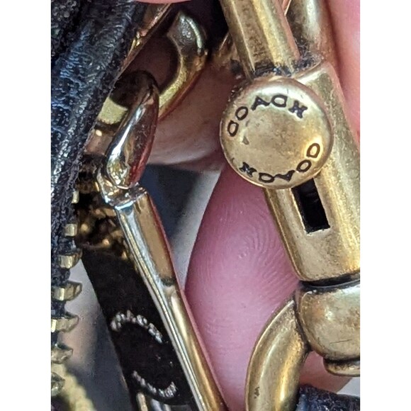 Coach Women's Satchel Crossbody Leather Bag Black with Nubuck & Gunmetal Design - Picture 9 of 15